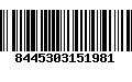 Código de Barras 8445303151981