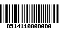 Código de Barras 8514110000000