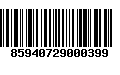 Código de Barras 85940729000399