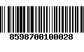 Código de Barras 8598700100028