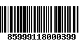 Código de Barras 85999118000399