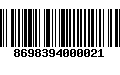 Código de Barras 8698394000021