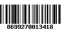 Código de Barras 8699270013418