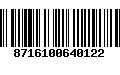 Código de Barras 8716100640122