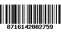 Código de Barras 8716142002759