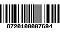 Código de Barras 8720100007694