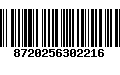 Código de Barras 8720256302216