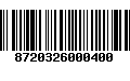 Código de Barras 8720326000400