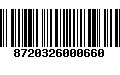 Código de Barras 8720326000660