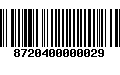 Código de Barras 8720400000029