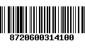 Código de Barras 8720600314100