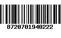 Código de Barras 8720701940222