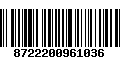 Código de Barras 8722200961036