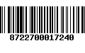 Código de Barras 8722700017240