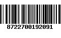 Código de Barras 8722700192091