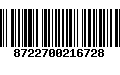 Código de Barras 8722700216728