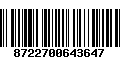 Código de Barras 8722700643647