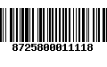 Código de Barras 8725800011118