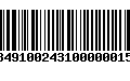 Código de Barras 88491002431000000150