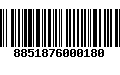 Código de Barras 8851876000180