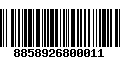 Código de Barras 8858926800011