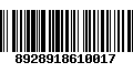 Código de Barras 8928918610017