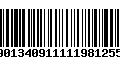 Código de Barras 905901340911111981255116