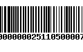 Código de Barras 9100000002511050000747