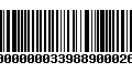 Código de Barras 9100000003398890002693