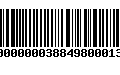 Código de Barras 9100000003884980001306