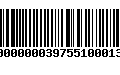 Código de Barras 9100000003975510001344