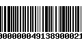 Código de Barras 9100000004913890002123