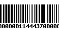 Código de Barras 9100000011444370000877