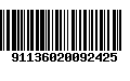 Código de Barras 91136020092425