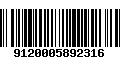 Código de Barras 9120005892316