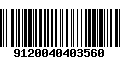 Código de Barras 9120040403560