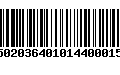 Código de Barras 9150203640101440001542