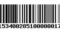 Código de Barras 91534002851000000175