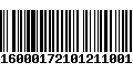 Código de Barras 9160001721012110011