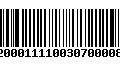 Código de Barras 92000111100307000086