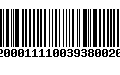 Código de Barras 92000111100393800200