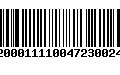 Código de Barras 92000111100472300249