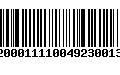 Código de Barras 92000111100492300139