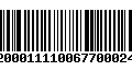 Código de Barras 92000111100677000249