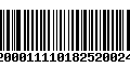 Código de Barras 92000111101825200249