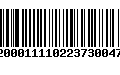 Código de Barras 92000111102237300470