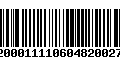 Código de Barras 92000111106048200279