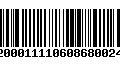 Código de Barras 92000111106086800249