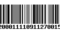 Código de Barras 92000111109112700157