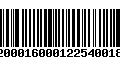 Código de Barras 92000160001225400189